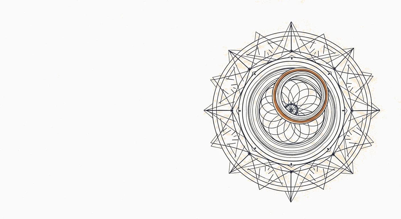 An abstract notary-seal mark in classical engraving style, representing Trustgent's verification.